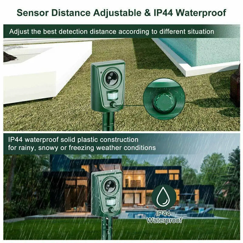 Ultrasonic Cat Deterrent Fox Pest Repellent Battery Powered Scarer Repeller UK