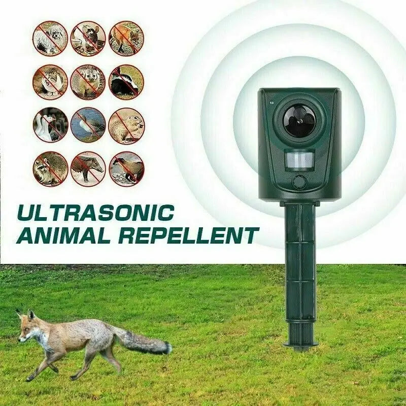 Ultrasonic Cat Deterrent Fox Pest Repellent Battery Powered Scarer Repeller UK